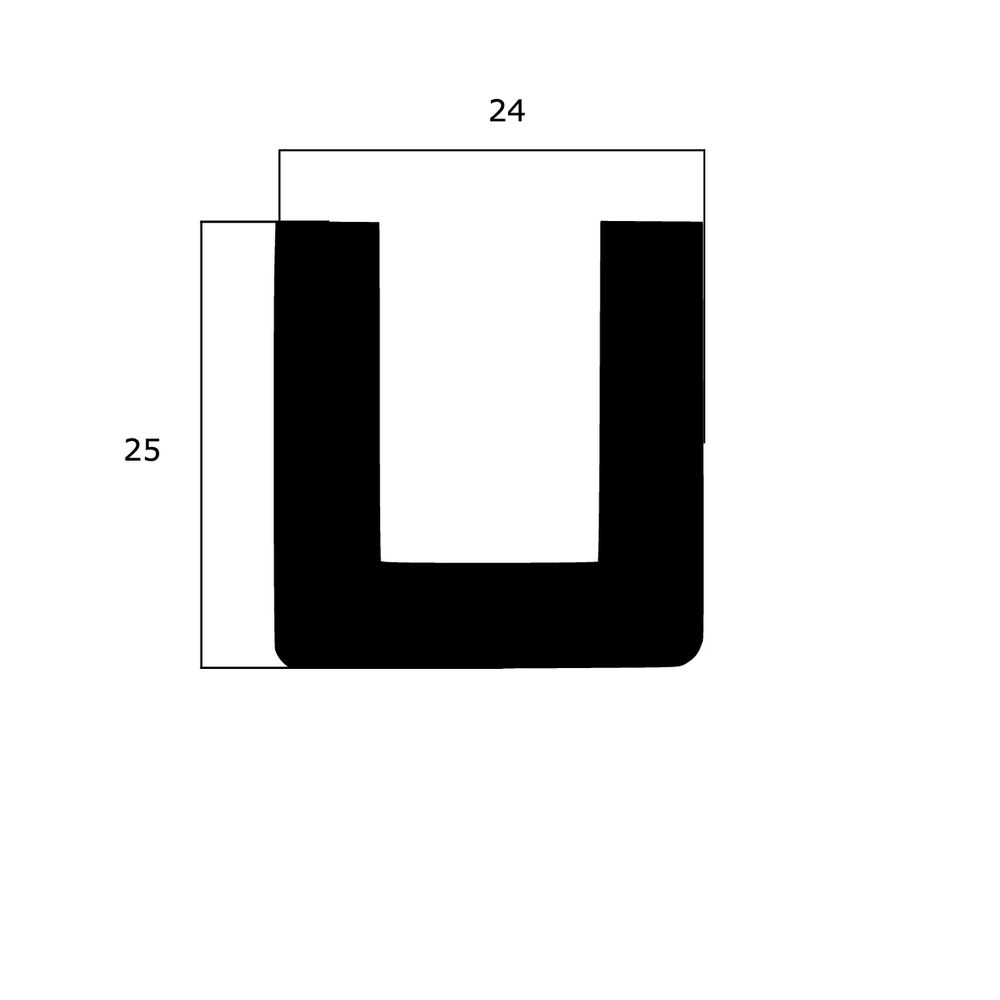 Kantenschutz - Kantenschutzprofil | Höhe: 25 mm | Farbe: schwarz