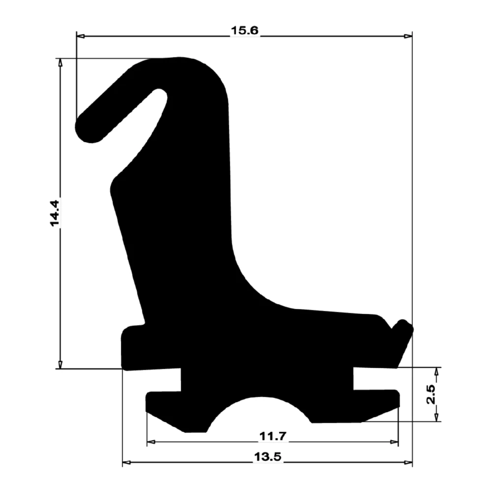 Mitteldichtung für Metall- und Alufenster | 17 mm Höhe | Farbe: schwarz