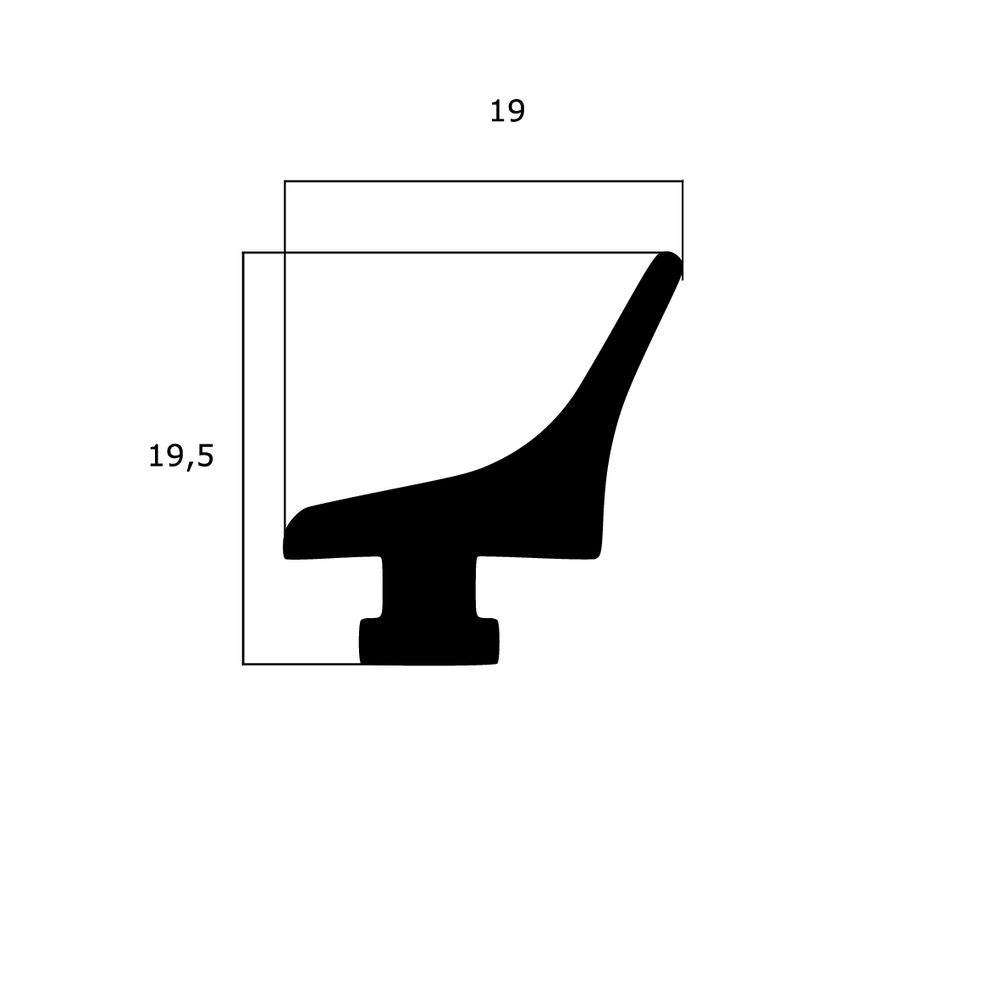 Mitteldichtungen - Mitteldichtung für Metall- und Alufenster | 19 mm Breite | Farbe: schwarz