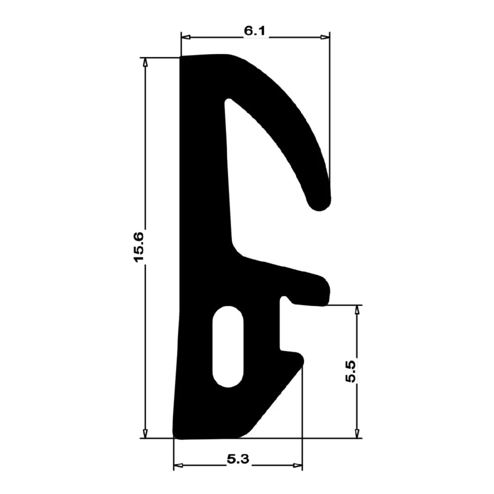 Mitteldichtung für Metall- und Alufenster | 16 mm Höhe | Farbe: schwarz