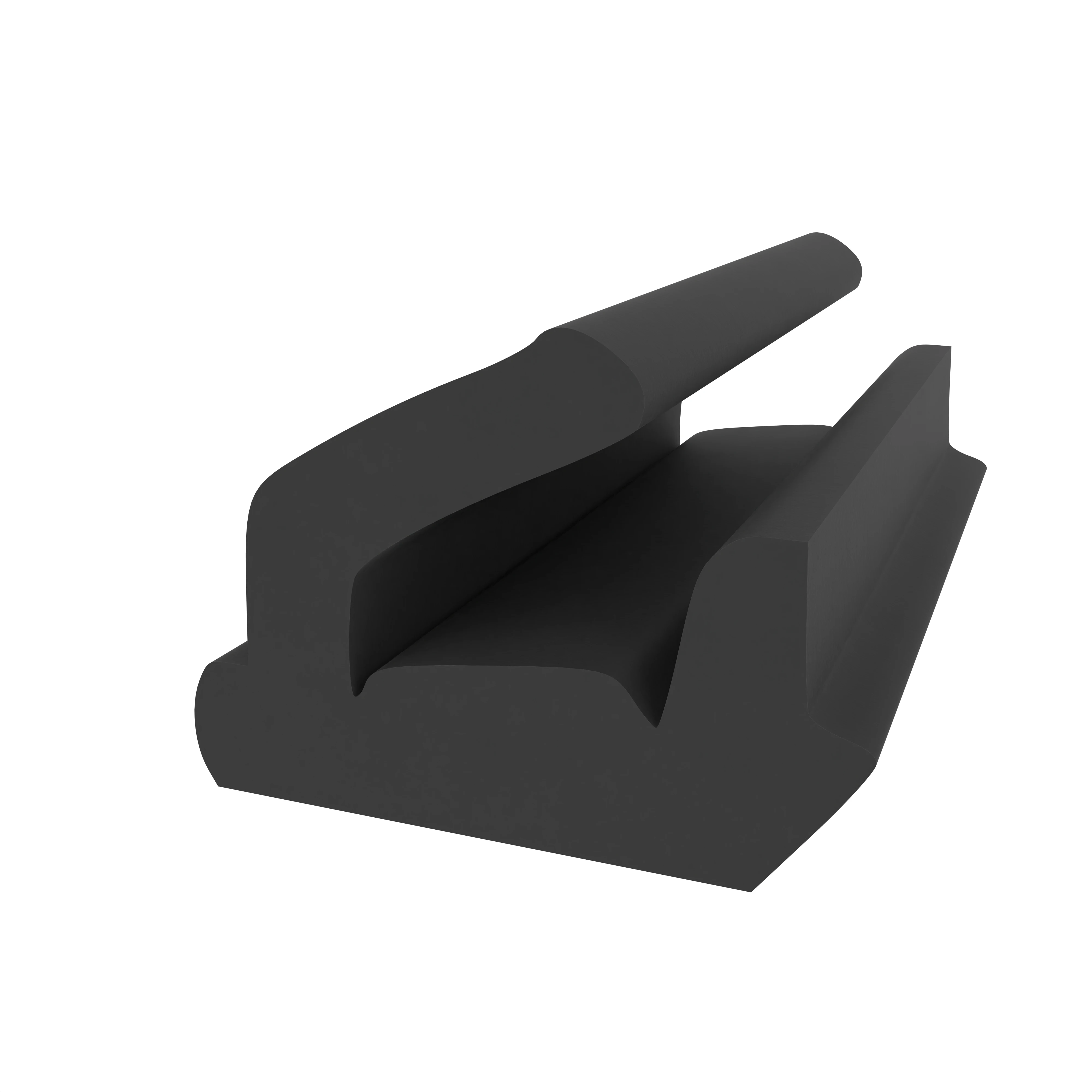 Lippendichtungen - Anschlagdichtung mit Lippe und glattem Fuß | 7 mm Höhe | Farbe: schwarz 