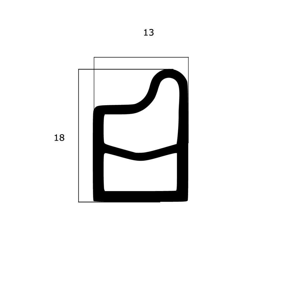 Türrahmen Dichtung - Stahlzargendichtung für Stahlrahmen | 13 mm Breite | Farbe: weiß