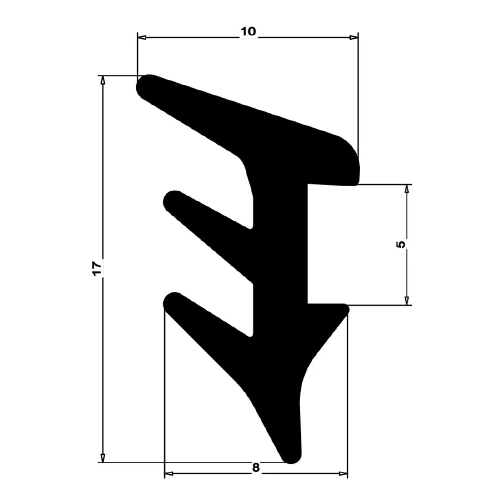 Verglasungsdichtung für Fenster | 18 mm Höhe | Farbe: schwarz