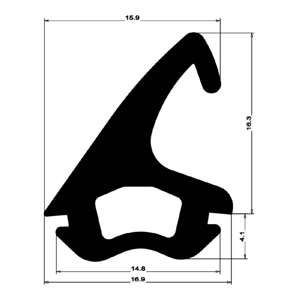 Mitteldichtung für Metall- und Alufenster | 21 mm Höhe | Farbe: schwarz