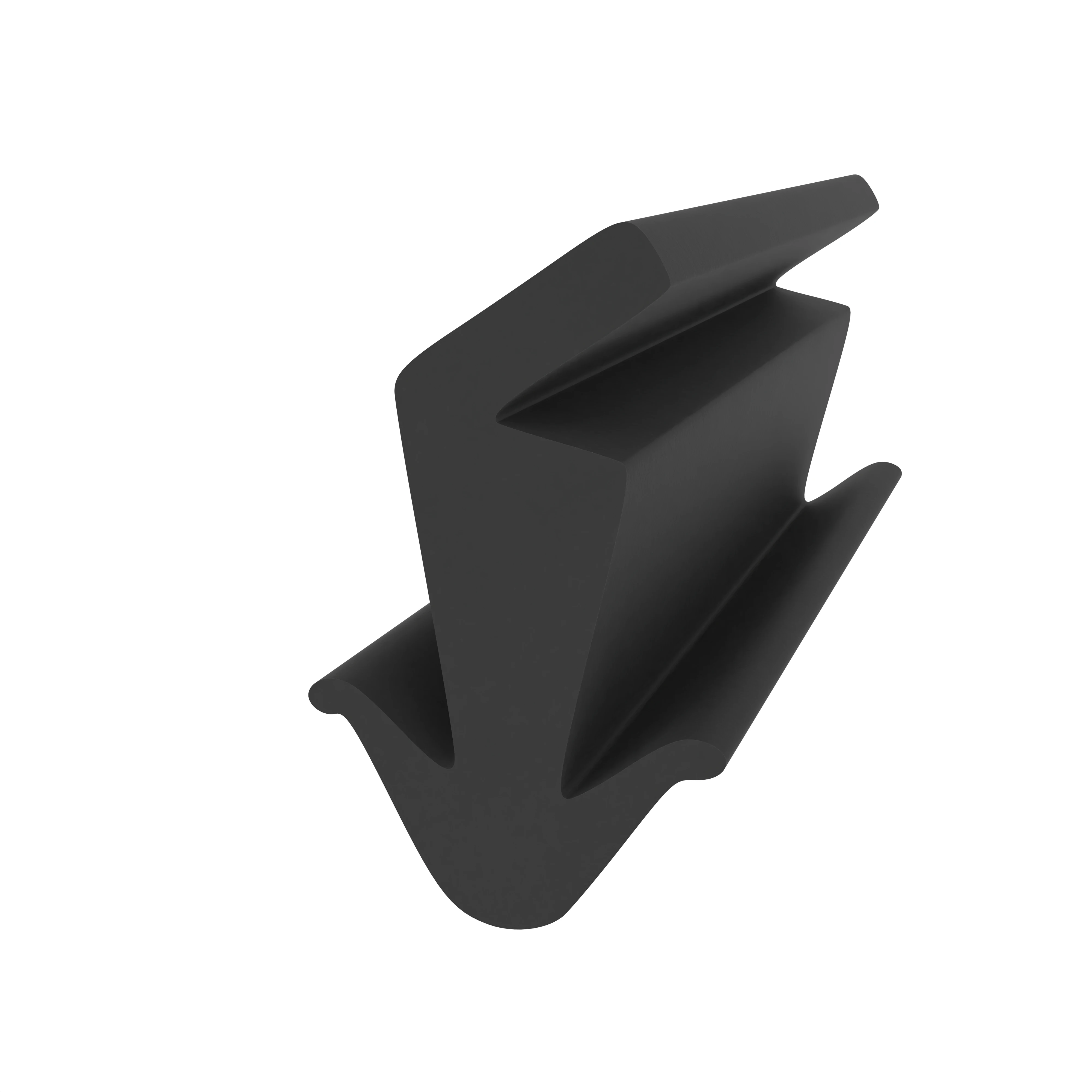 Anschlagdichtung mit Lippe und profiliertem Fuß | 12 mm Höhe | Farbe: schwarz