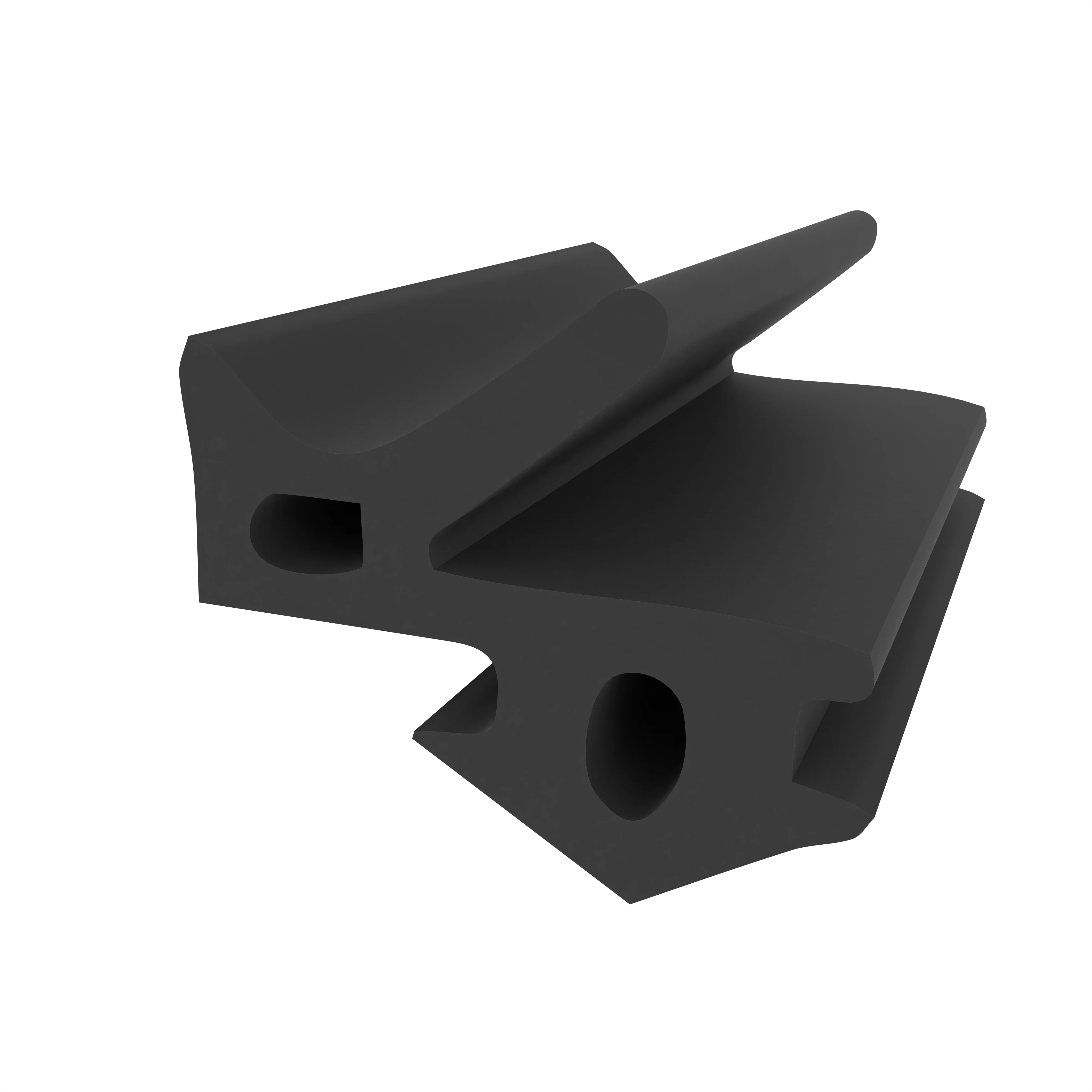 Anschlagdichtung mit Lippe und profiliertem Fuß | 9 mm Breite | Farbe: schwarz