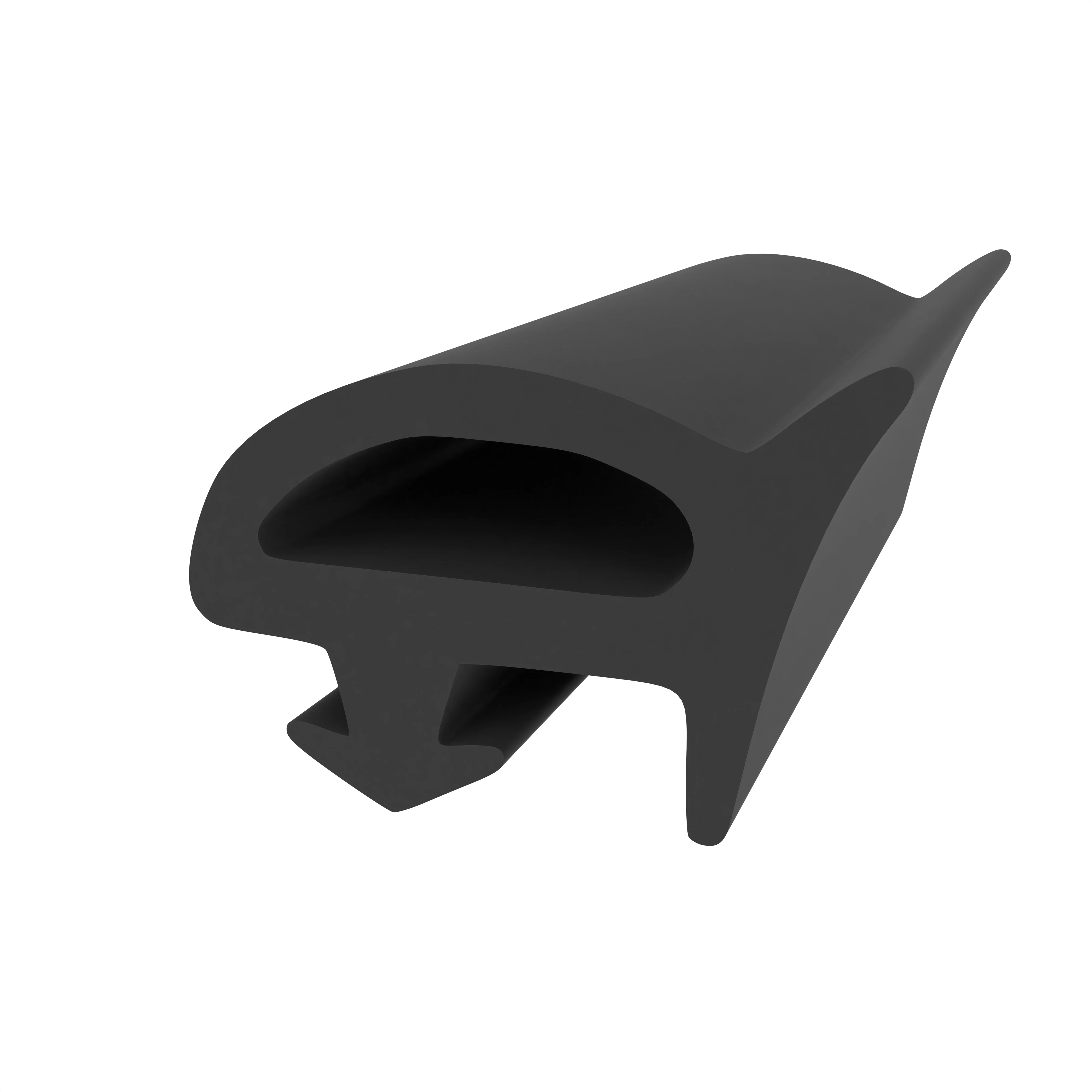 Lippendichtungen - Anschlagdichtung mit Schlauch | 10 mm Höhe | Farbe: schwarz 