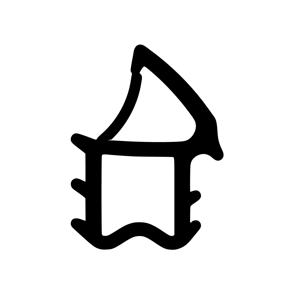 Türrahmen Dichtung - Stahlzargendichtung mit Ausreißsteg| 14 mm Breite | Farbe: grau