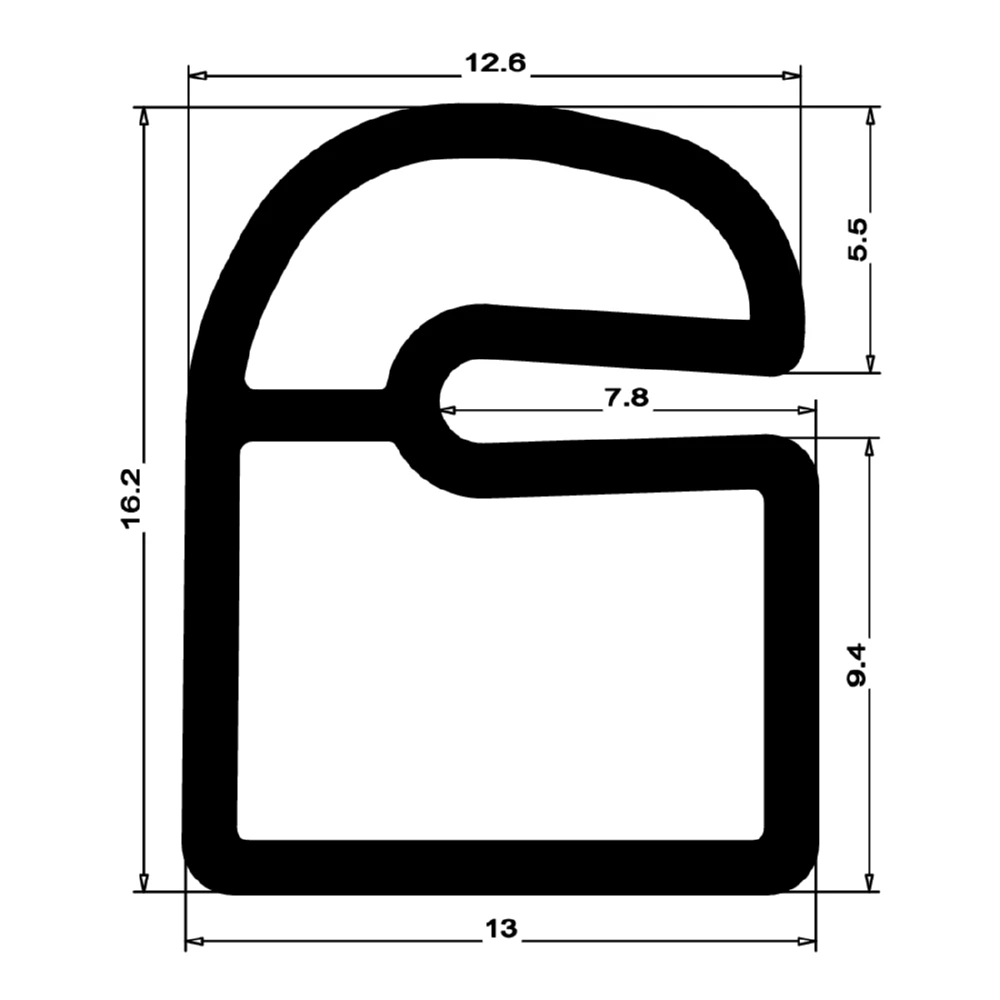 Stahlzargendichtung für Stahlrahmen | 17 mm Höhe | Farbe: grau