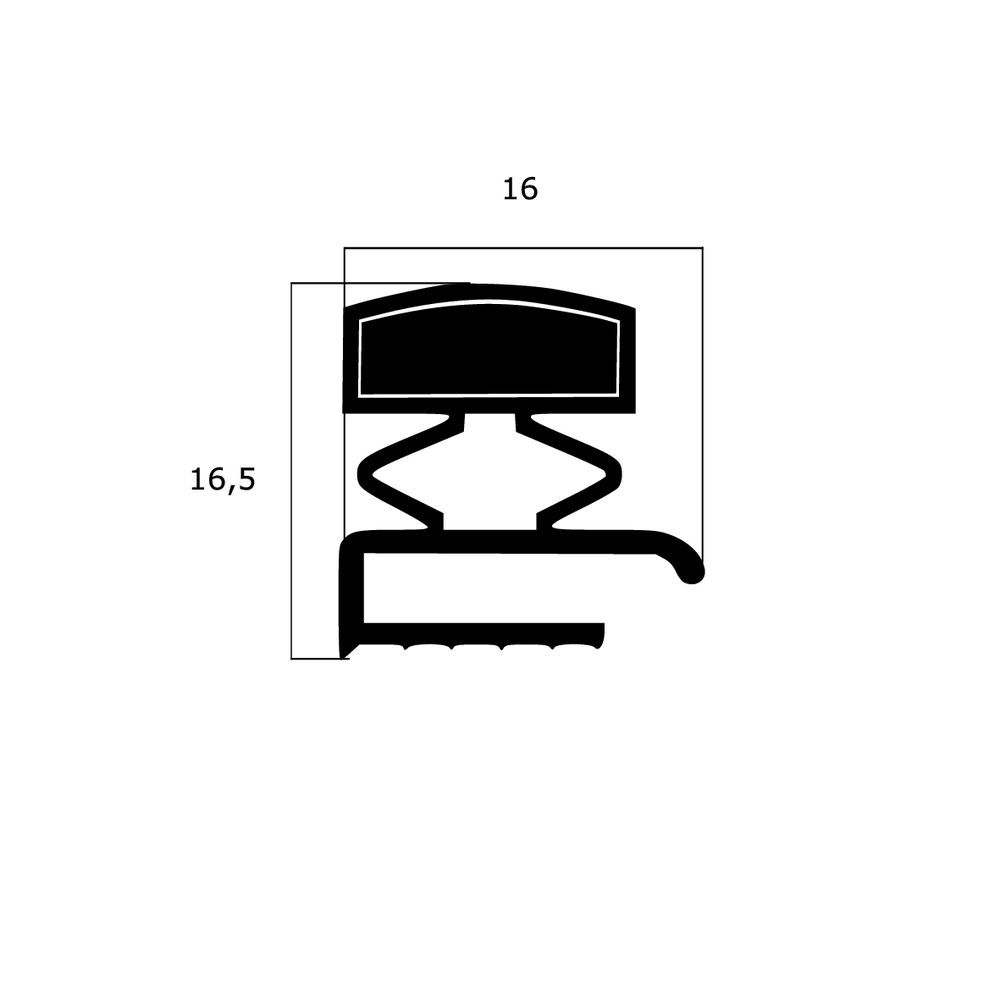 Zum Schrauben - Kühlschrankdichtungsrahmen | Höhe: 16,5 mm | Farbe: weiß