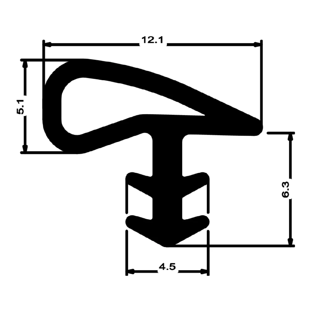 Holzzargendichtung für Zimmertüren | 12 mm Falzbreite | Farbe: grau
