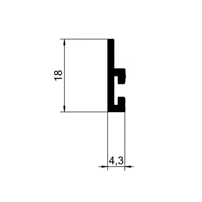 Bürstendichtungen - Halteprofile selbstklebend für Bürstendichtung | Breite: 4,3 mm | Farbe: Alu-werkblank