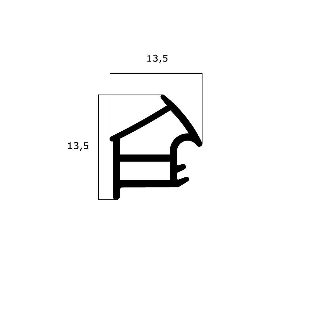 Türrahmen Dichtung - Stahlzargendichtung für Novoferm C 205 | 13,5 mm Höhe | Farbe: schwarz