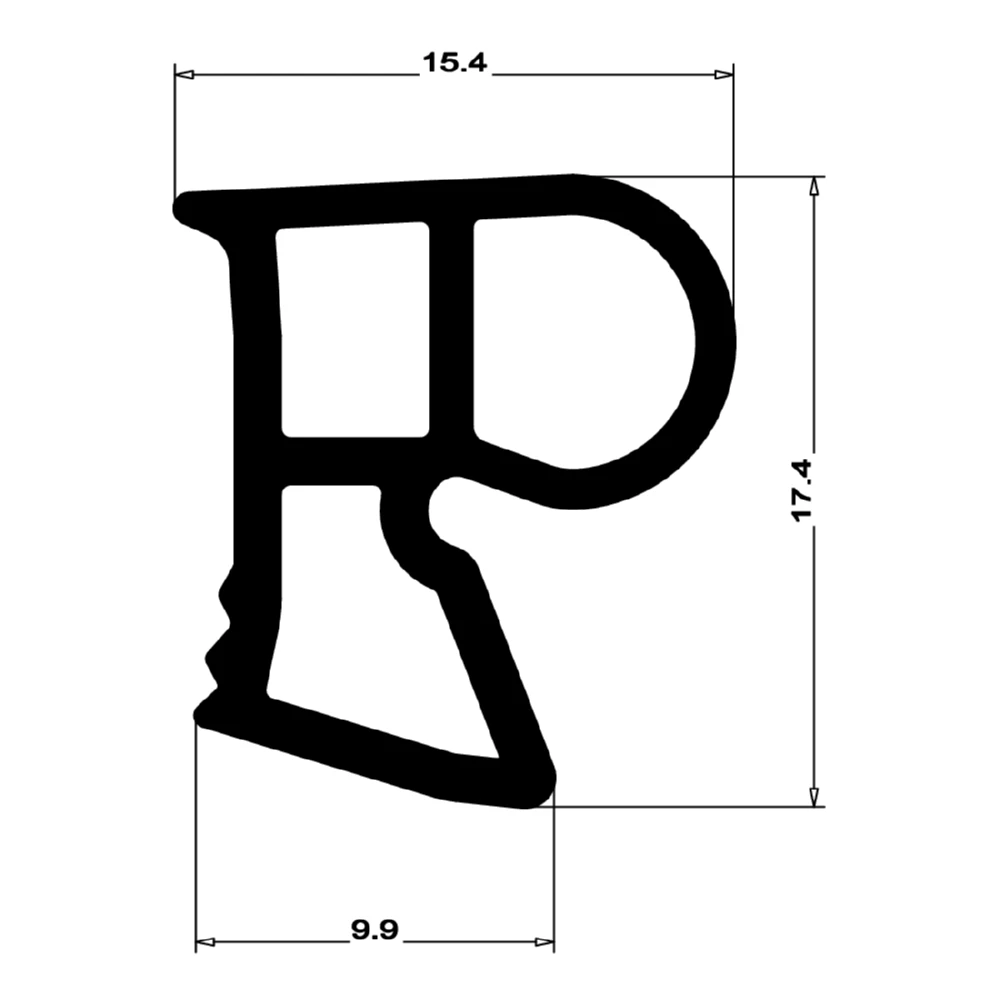 Stahlzargendichtung für Stahltüren | 18,5 mm Höhe | Farbe: grau