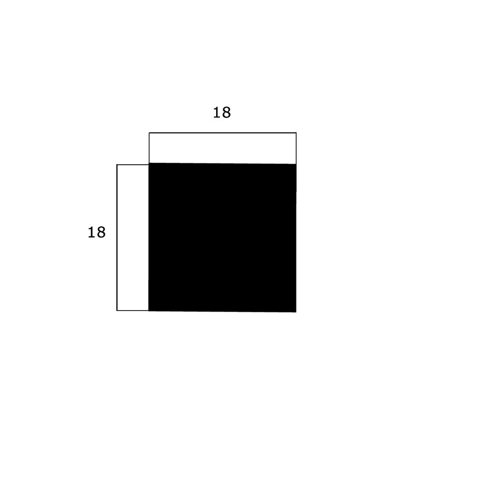 Moosgummi - Moosgummidichtung vierkant | 18 mm Höhe | Farbe: schwarz