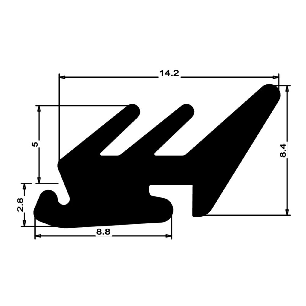 Verglasungsdichtung für Fenster | 10 mm Breite | Farbe: schwarz