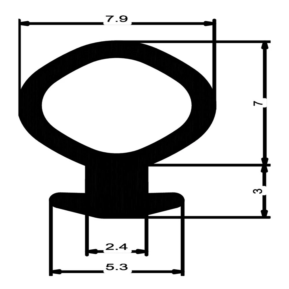 Anschlagdichtung mit Schlauch für Fenster | 11 mm Höhe | Farbe: schwarz
