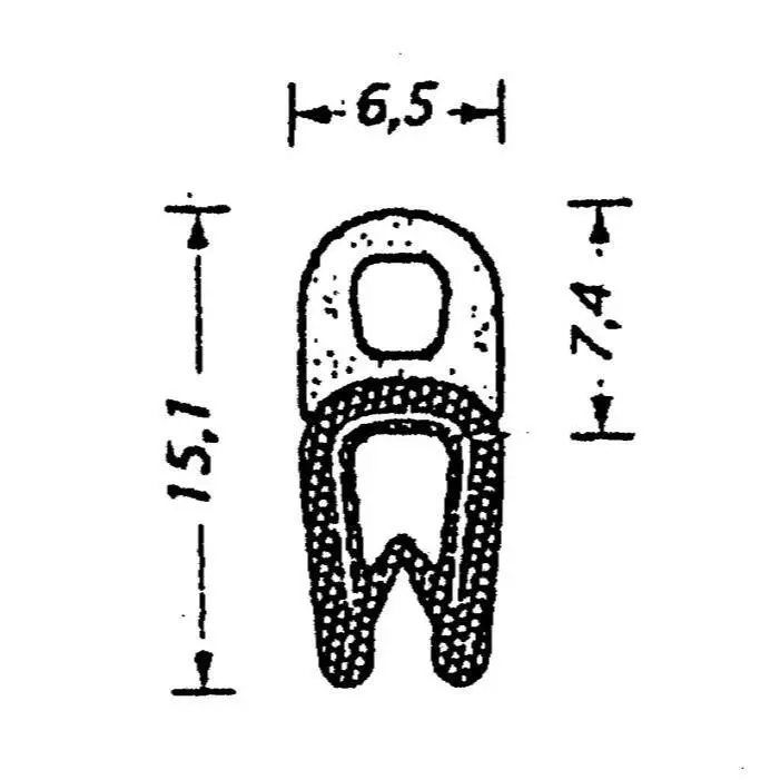 Kantenschutzprofil | Klemmbereich 1 - 2 mm | Farbe: schwarz