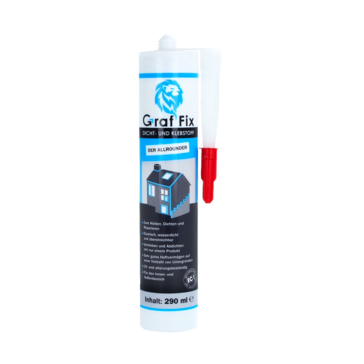 Graf-Fix Dicht- und Klebstoff | hohe Haftbarkeit | Farbe: schwarz