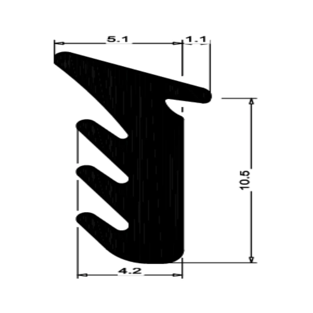 Verglasungsdichtung für Fenster | 14 mm Höhe | Farbe: schwarz