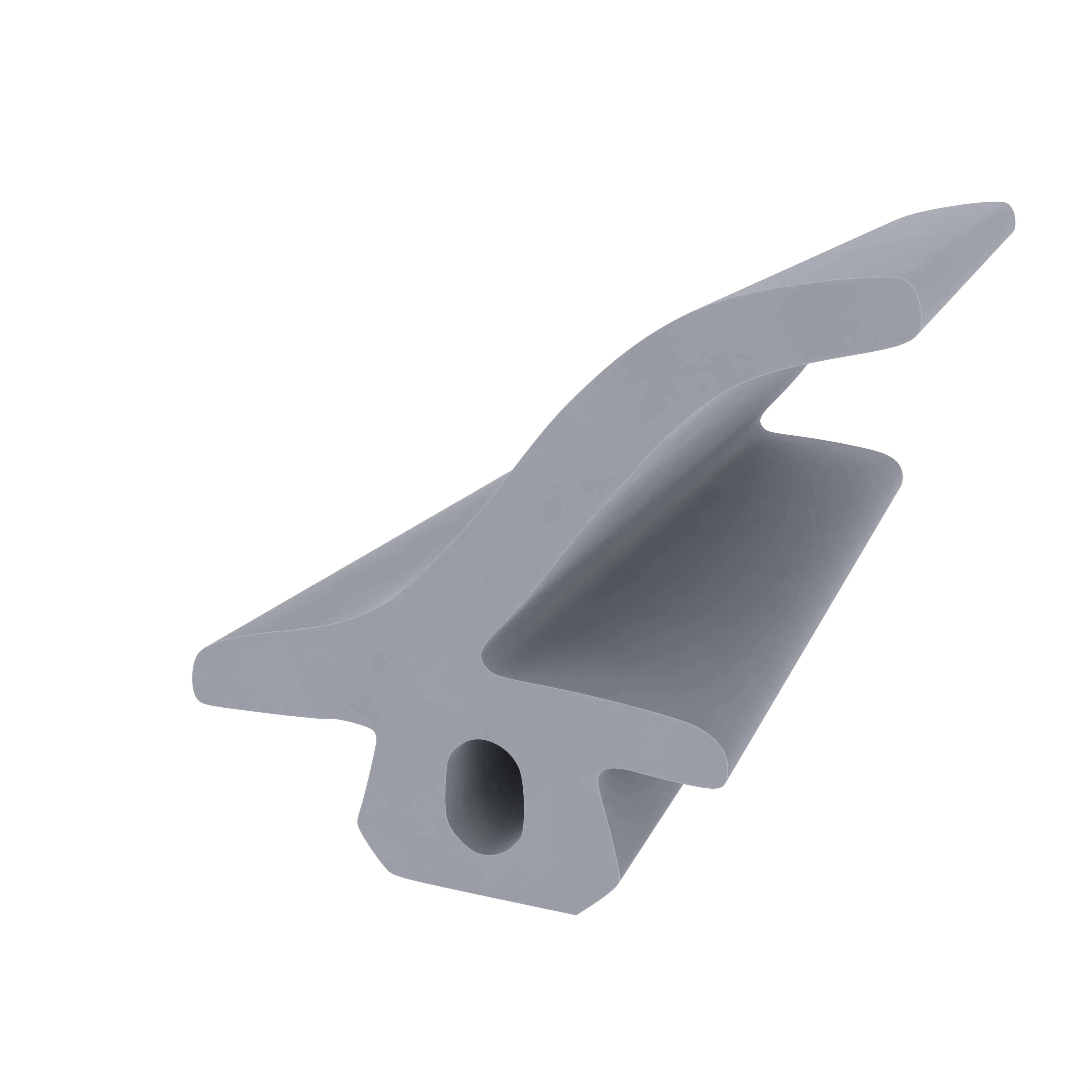 Lippendichtungen - Anschlagdichtung mit Lippe und profiliertem Fuß | 12 mm Breite | Farbe: grau