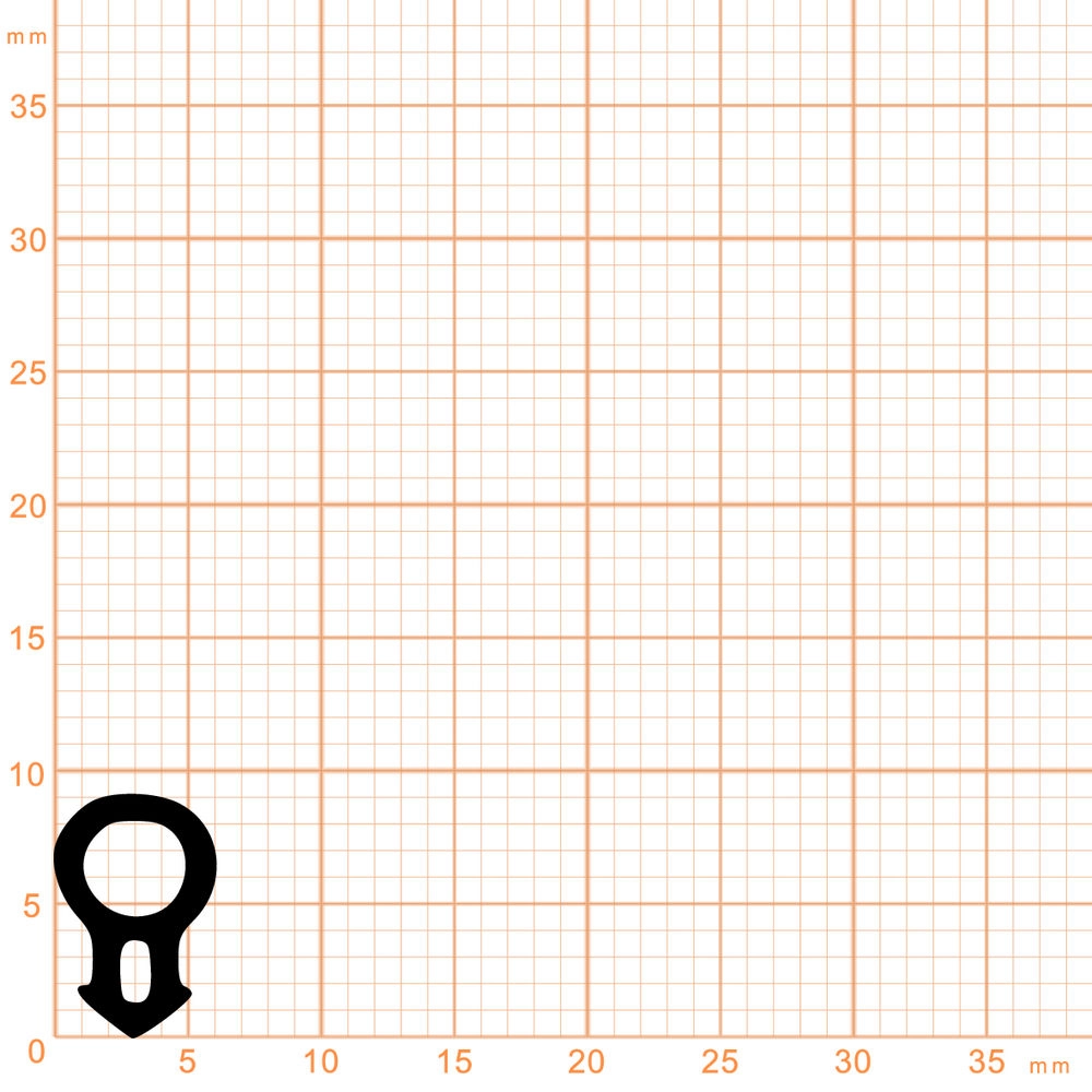 Schlauchdichtungen - Anschlagdichtung mit Schlauch | 9 mm Höhe | Farbe: schwarz 