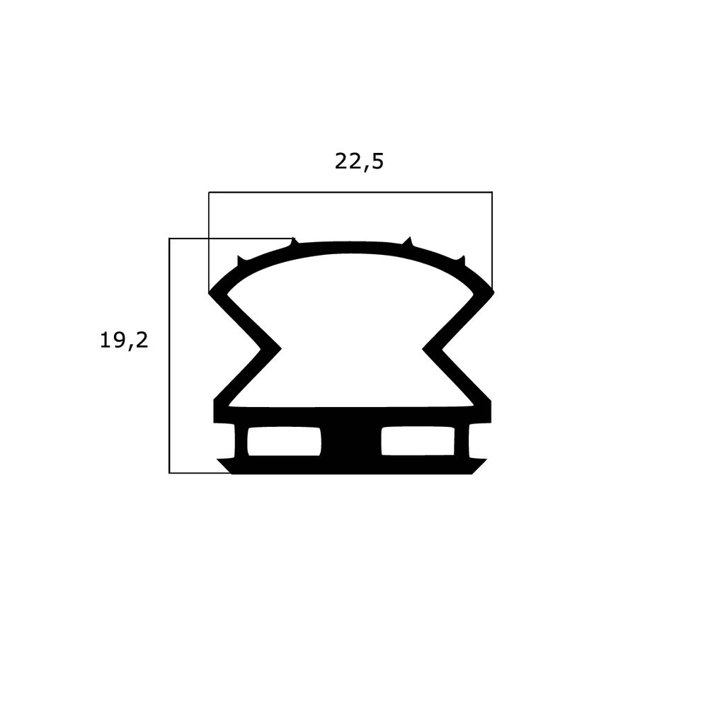 Kühlschrankdichtungen - Kühlschrankdichtungsrahmen | Höhe: 19,2 mm | Farbe: schwarz