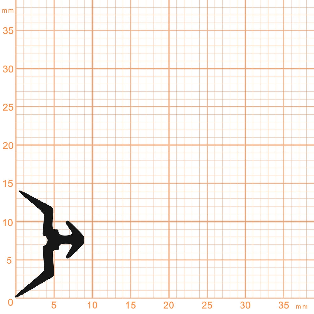 Verglasungsdichtung für Fenster | 14 mm Höhe | Farbe: schwarz