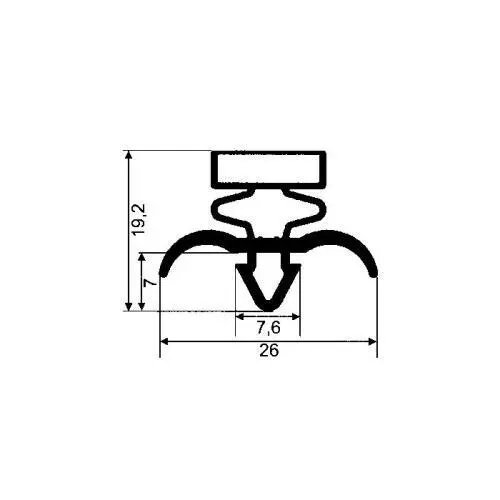 Kühlschrankdichtungsrahmen | 19,2 mm Höhe | Farbe: grau