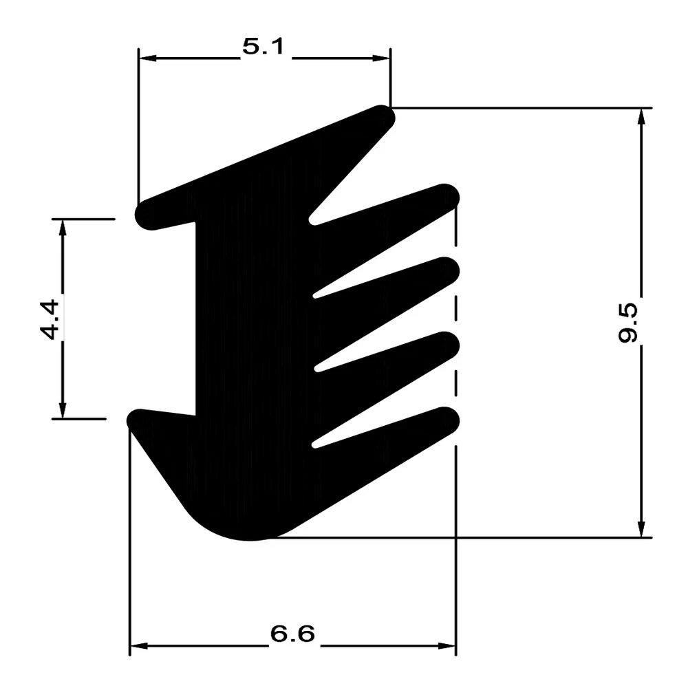 Verglasungsdichtung für Fenster | 7 mm Breite | Farbe: schwarz