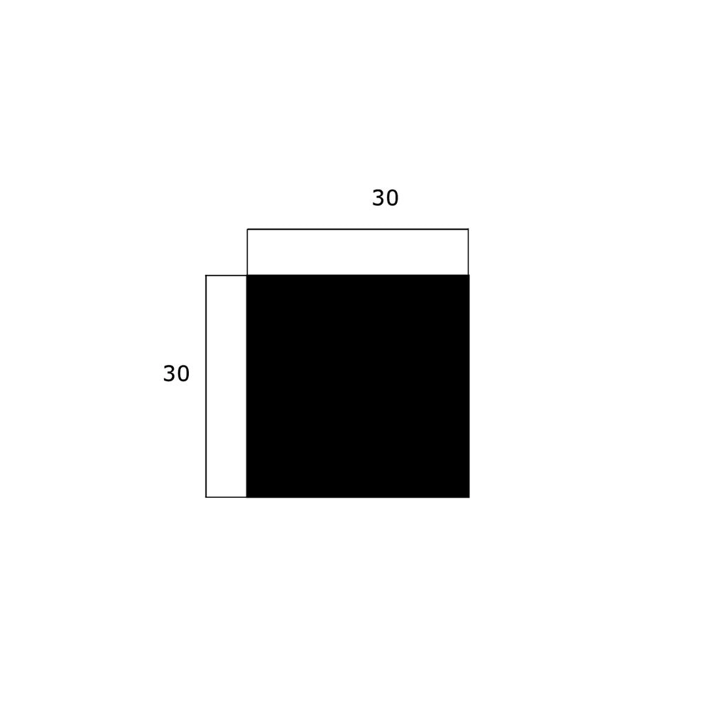 Moosgummi - Moosgummidichtung vierkant | 30 mm Höhe | Farbe: schwarz