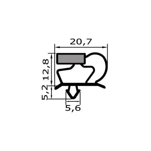 Kühlschrankdichtungsrahmen | 18 mm Höhe | Farbe: grau