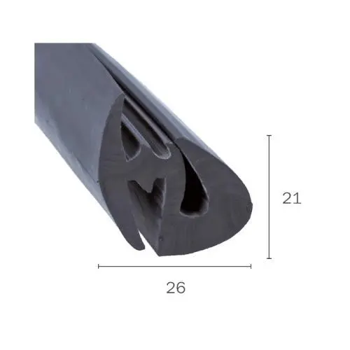 Scheibendichtung für Fahrzeugscheiben | Höhe: 21 mm | Farbe: schwarz
