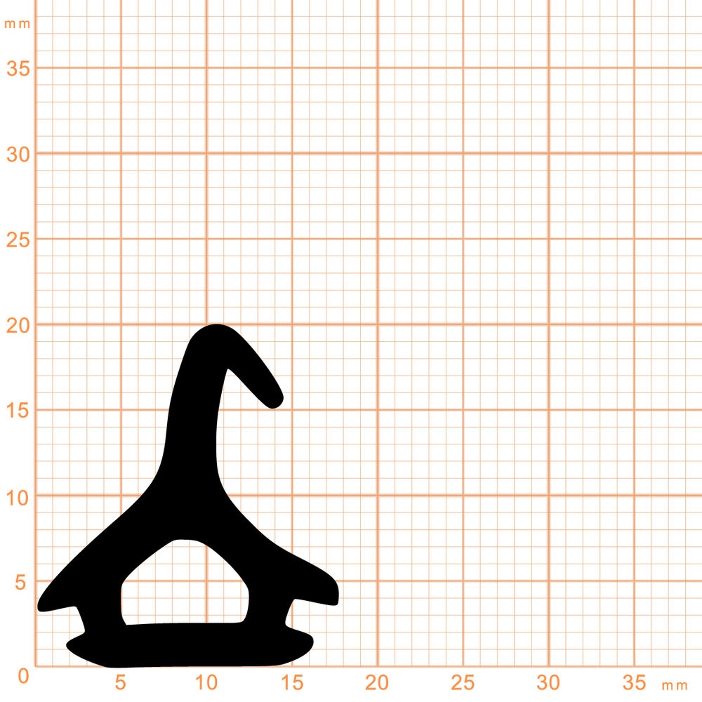Mitteldichtungen - Mitteldichtung für Metall- und Alufenster | 20 mm Höhe | Farbe: schwarz