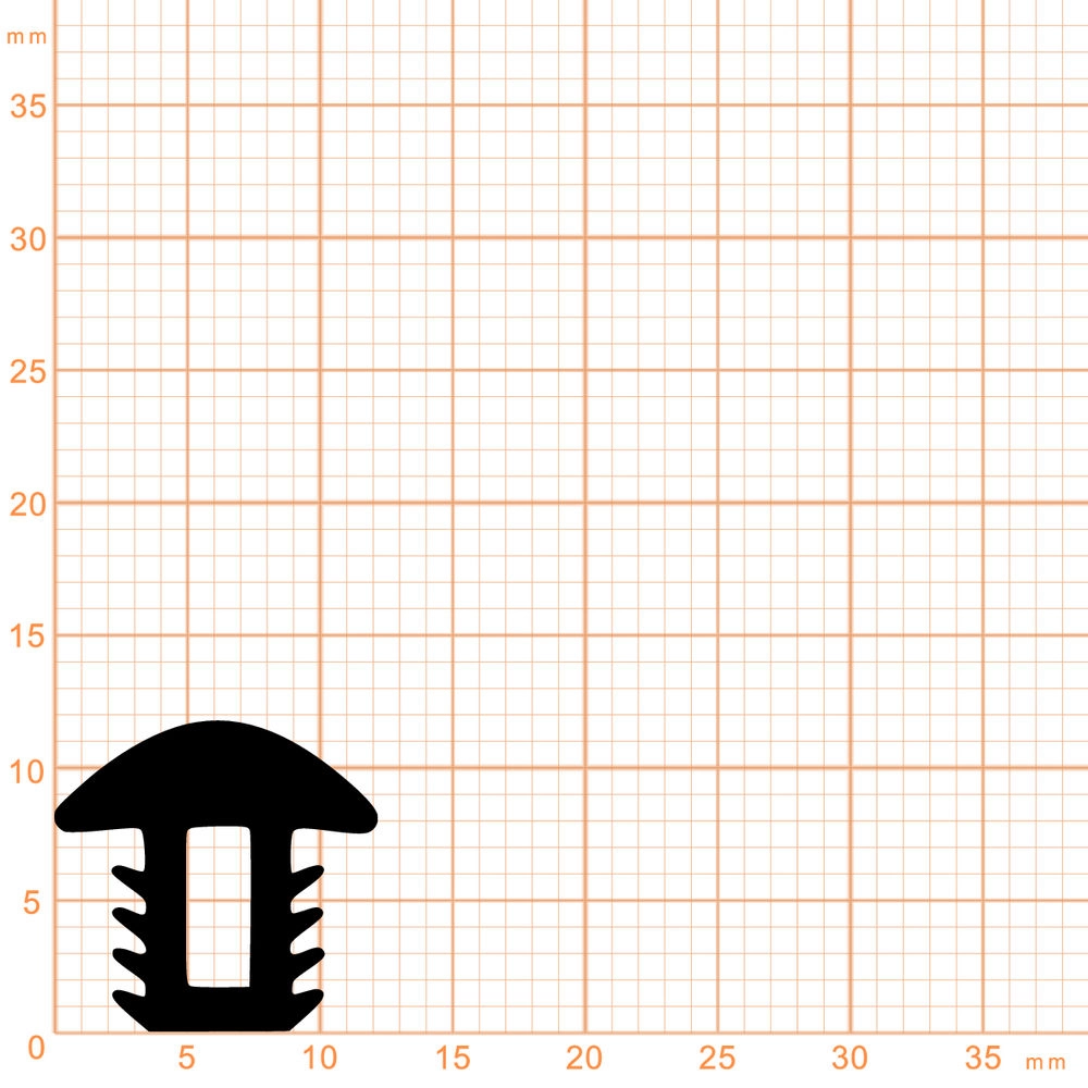 Treppenstufenprofile - Treppenstufendichtung | Höhe: 12 mm | Farbe: schwarz