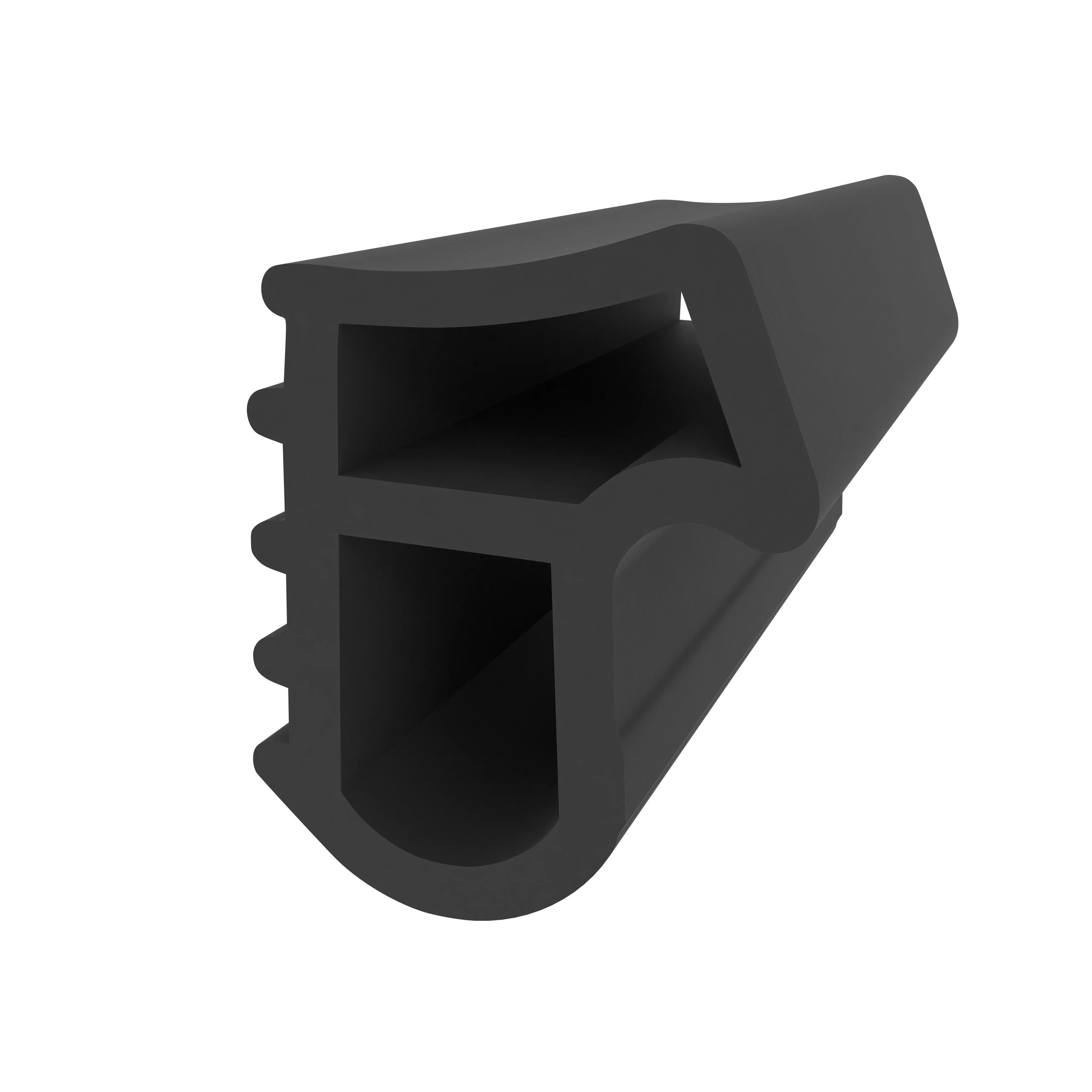 Stahlzargendichtung für senkrechte Nut | 14 mm Breite | Farbe: schwarz