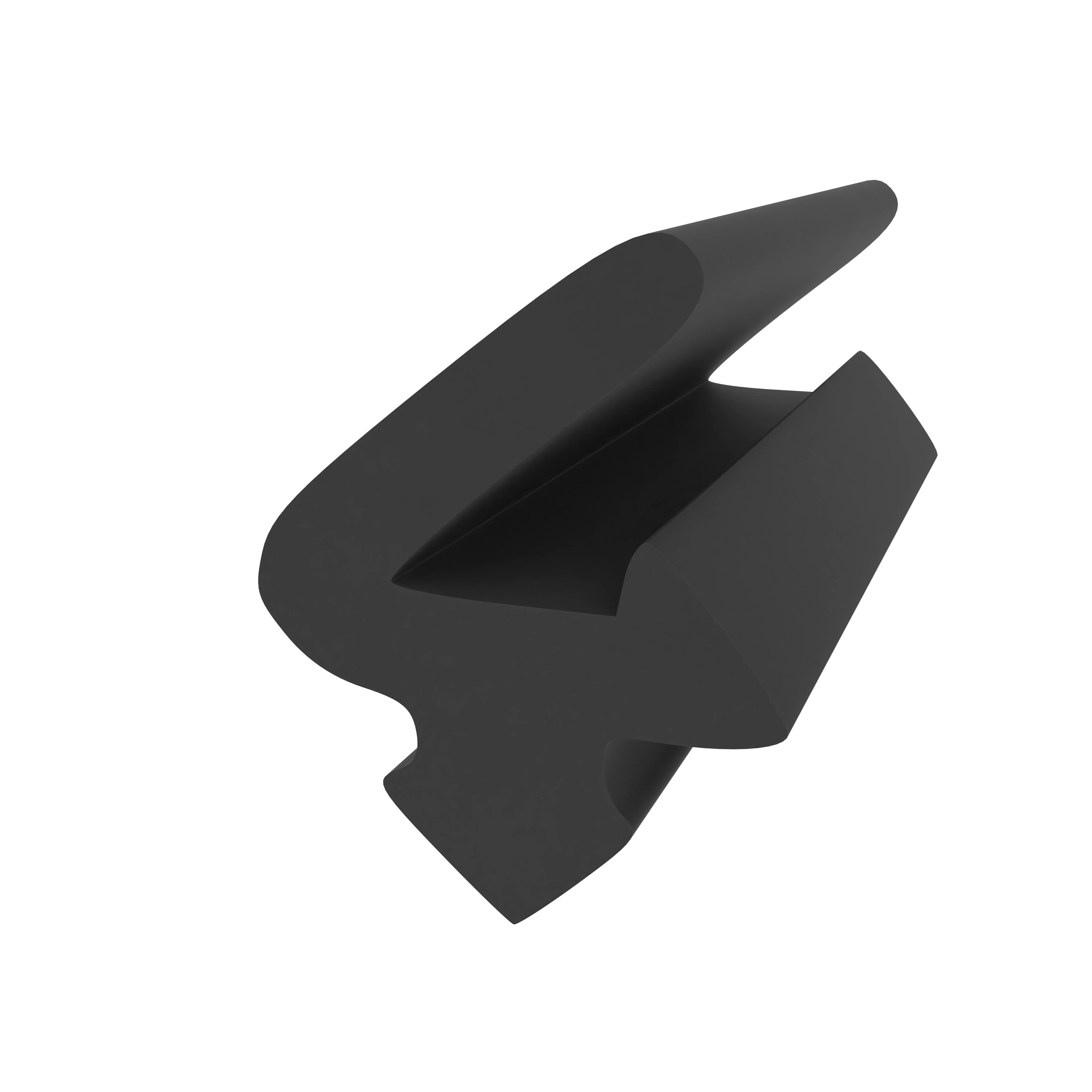 Anschlagdichtung mit Lippe und profiliertem Fuß | 7 mm Höhe | Farbe: schwarz  Anschlagdichtung mit Lippe und profiliertem Fuß | 7 mm Höhe | Farbe: schwarz