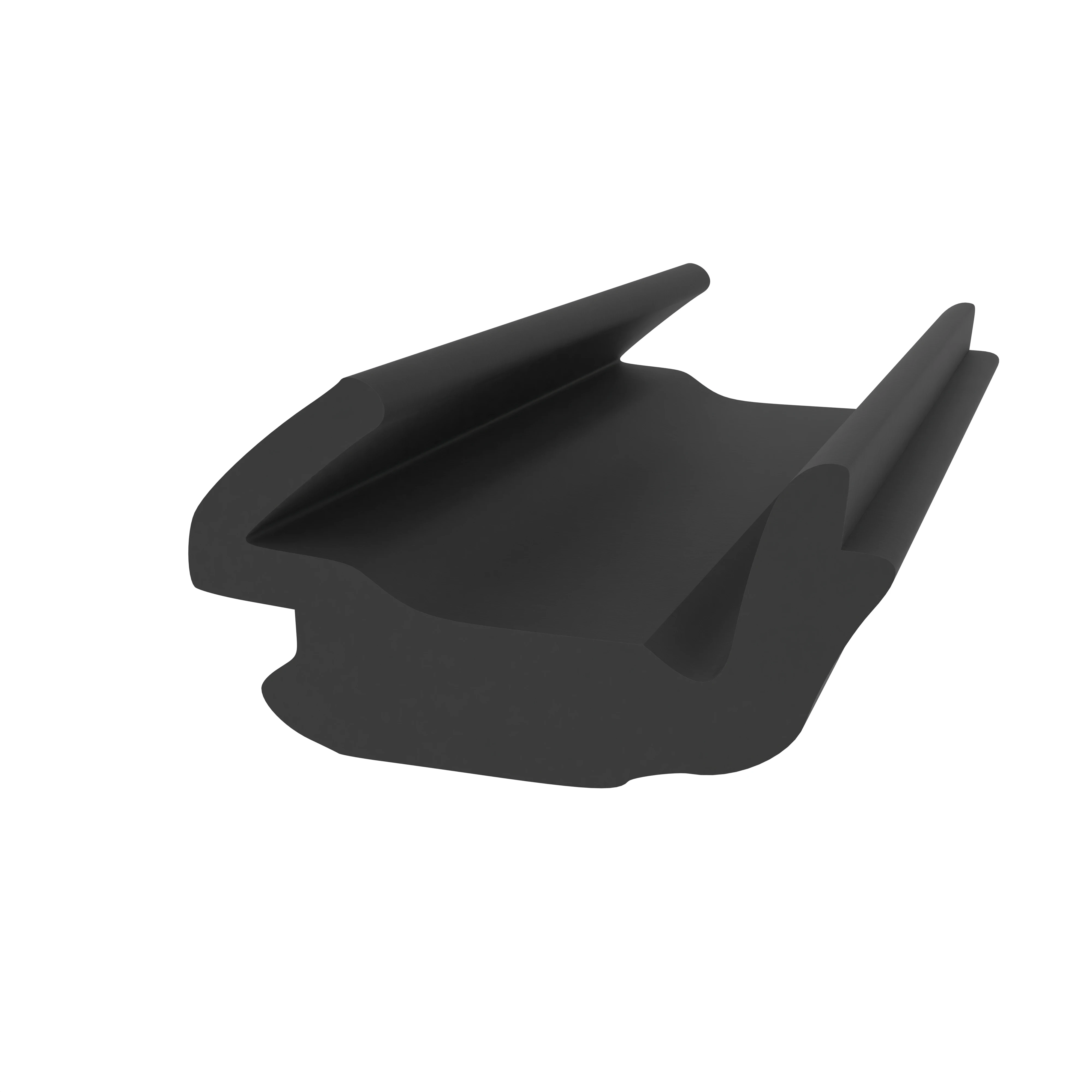 Lippendichtungen - Anschlagdichtung mit Lippe und glattem Fuß | 8 mm Höhe | Farbe: schwarz