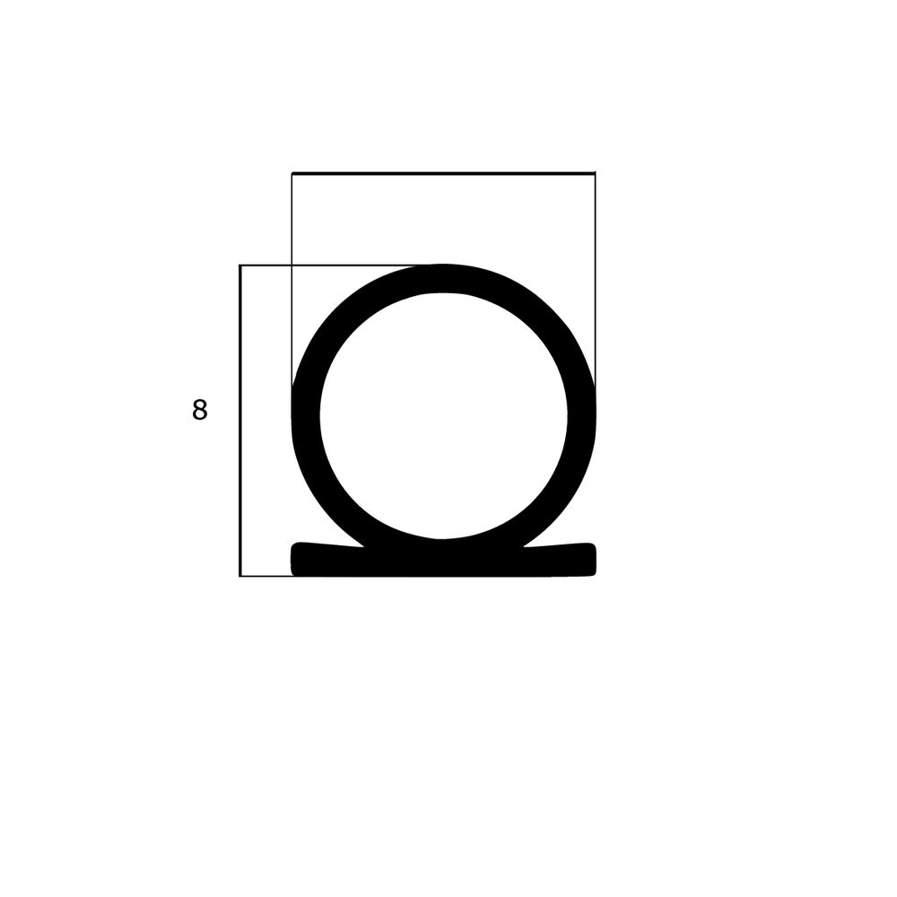 Türdichtung selbstklebend - Klebedichtung für Türen und Fenster | Omega-Form | 8 mm Breite | Farbe: schwarz