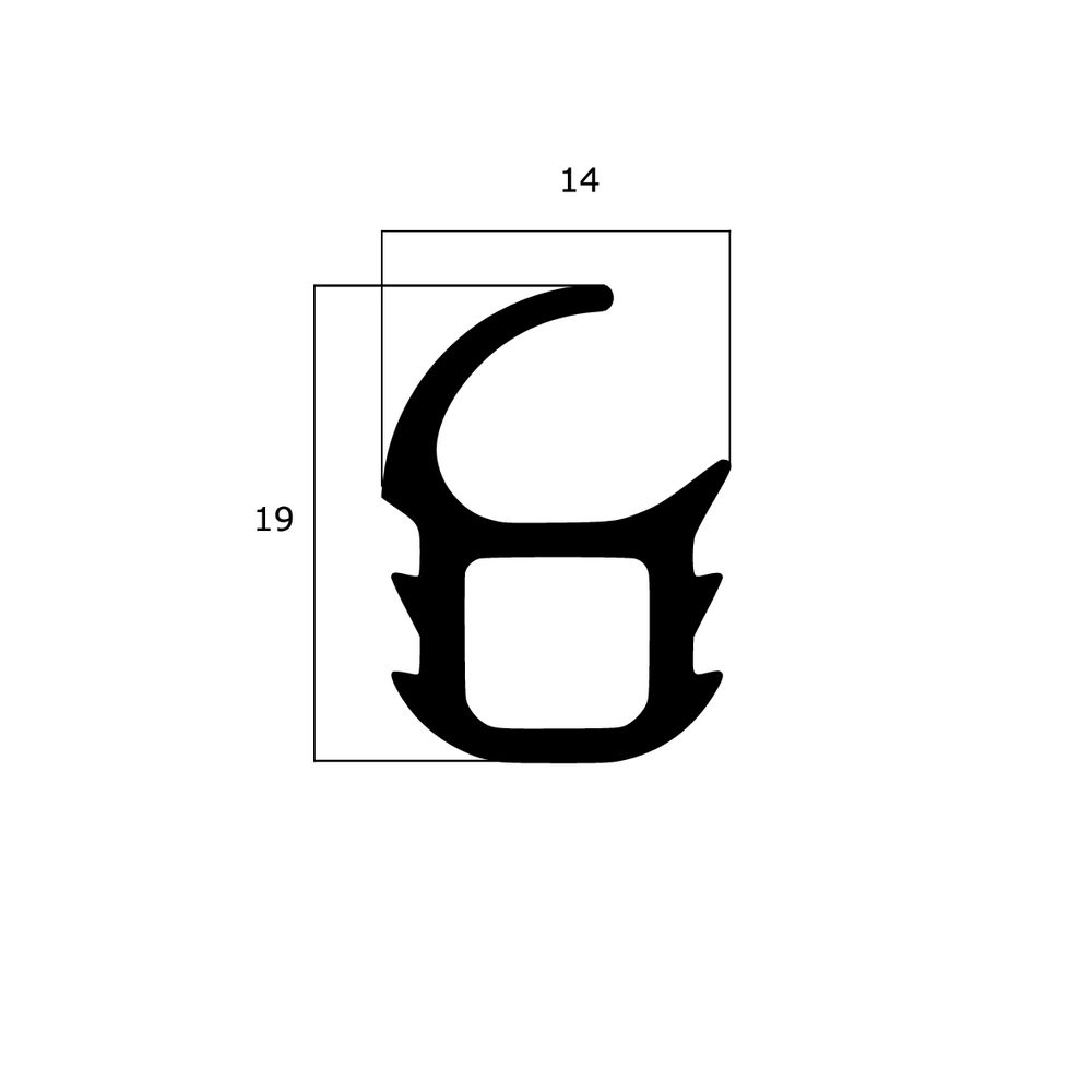 Türrahmen Dichtung - Stahlzargendichtung für senkrechte Nut | 19 mm Höhe | Farbe: beige