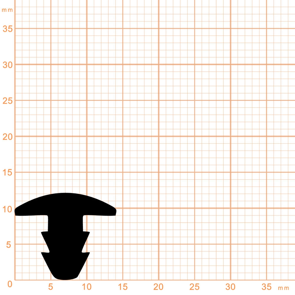Treppenstufenprofile - Treppenstufendichtung | Höhe: 12 mm | Farbe: schwarz