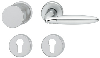 Türdrücker - Türdrücker-Garnitur mit Profilzylinder | Hoppe Athinai M156/19KV/19KVS | Farbe: verchromt