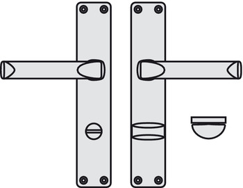 Türdrücker - Türdrücker-Garnitur für WC/Badezimmer | Hoppe London 113/202SP | Farbe: silber