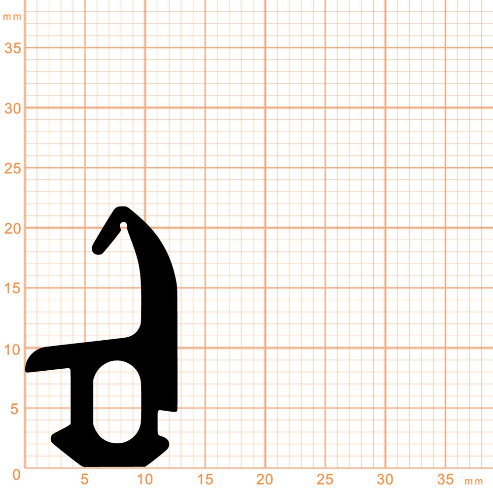 Mitteldichtungen - Mitteldichtung für Alu-oder Metallfenster | 21,9 mm Höhe | Farbe: schwarz