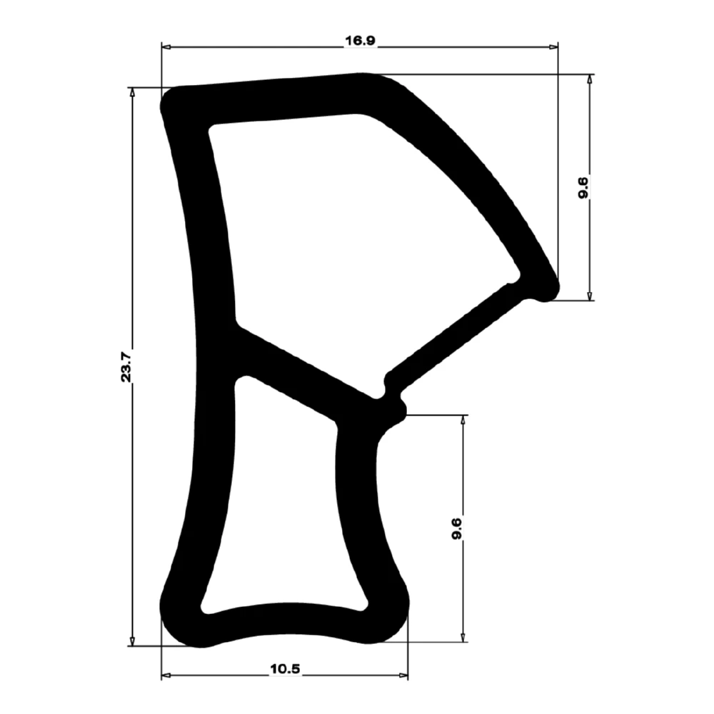 Stahlzargendichtung für Stahlrahmen | 16 mm Breite | Farbe: grau