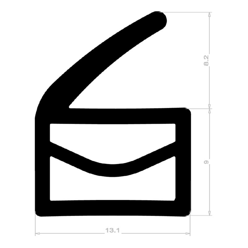Stahlzargendichtung für Stahlrahmen | 14 mm Breite | Farbe: grau