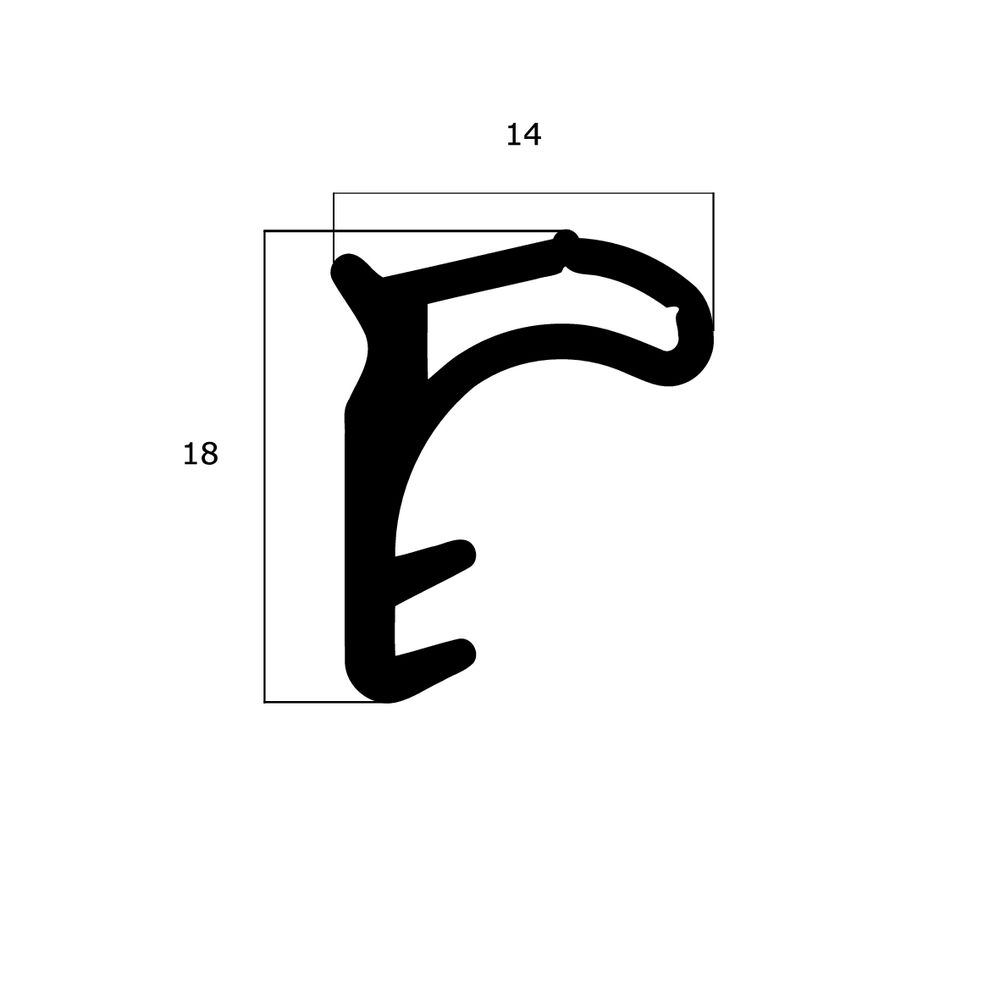 Türrahmen Dichtung - Stahlzargendichtung für Stahltüren | 18 mm Höhe | Farbe: weiß