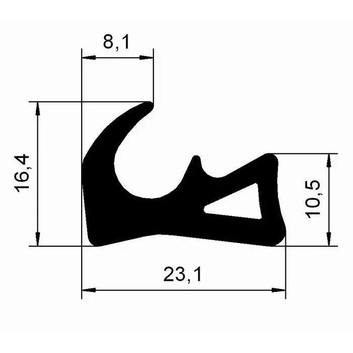 Türrahmen Dichtung - Stahlzargendichtung für Stahlprofile | 17 mm Breite | Farbe: weiß