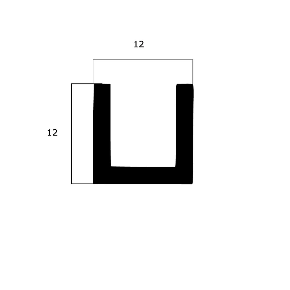 Kantenschutzprofil | Höhe: 12 mm | Farbe: schwarz