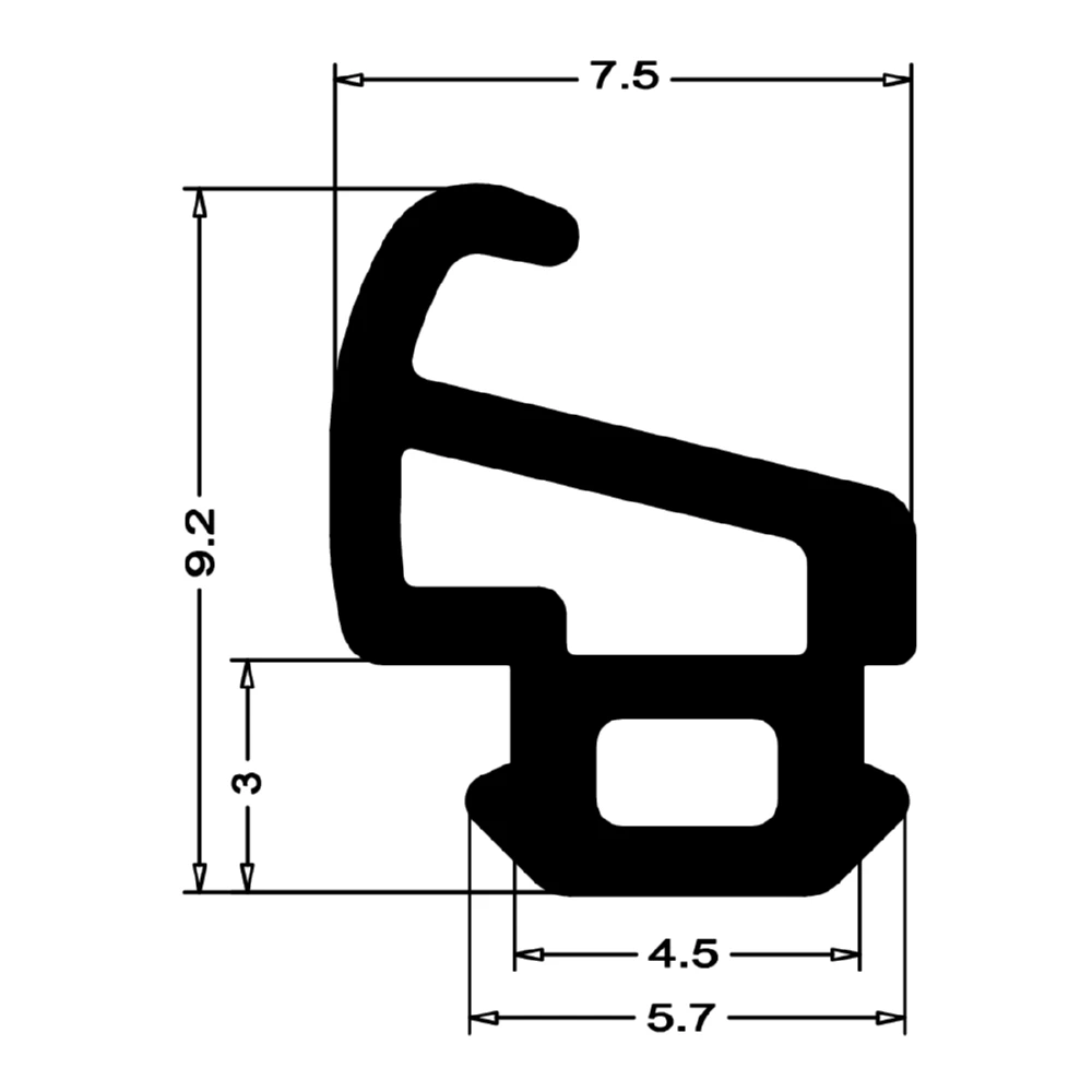 Anschlagdichtung mit Schlauch für Schüco Fenster | 8 mm Höhe | Farbe: schwarz
